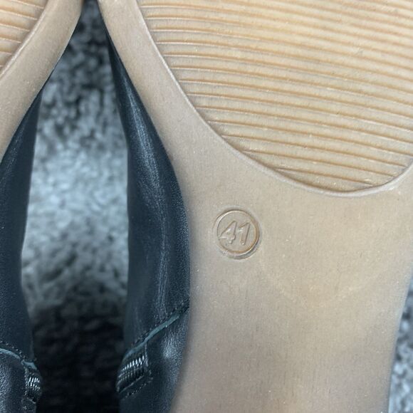 Mago leather heeled open toe shoes size 41 black - Picture 8 of 9